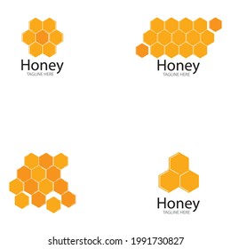 Honey comb logo vector icon concept design