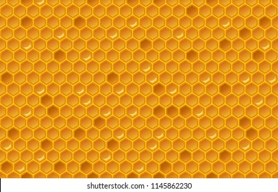 Honey Comb Pattern. Glitter Design. Vector Illustration