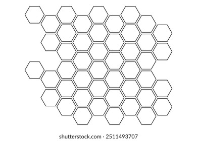 Honey comb. Propolis honeycomb structure. Honey, pollen, wax, parchment and bee products in sketch style. Stock black and white vector illustration isolated on a white background.