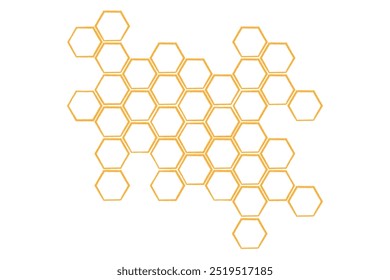 Honey comb. Propolis honeycomb structure. Honey, pollen, wax, parchment and bee products in sketch style. Stock vector illustration isolated on white background.