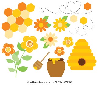 Honey Comb and Spring Flowers