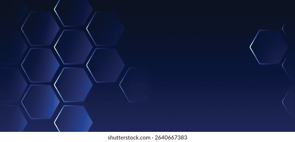 honey comb technology blue glowing line vector background