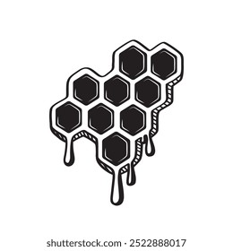 Vector de panal de miel, Vector hexagonal de colmena de abeja, ilustrador de colmena de abeja de miel, arte de Clip hexagonal de panal de miel.