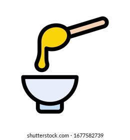 icono de color plano vectorial de miel 