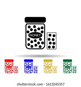 honey combs in jar multi color style icon. Simple glyph, flat vector of beekeeping icons for ui and ux, website or mobile application