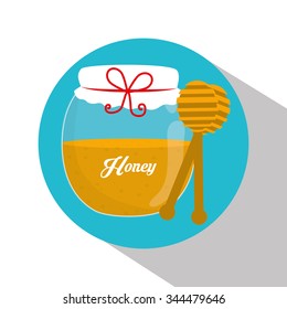Honey concept and jar design, vector illustration 10 eps graphic.