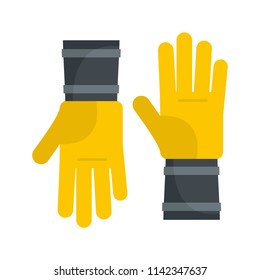 Honey construction gloves icon. Flat illustration of honey construction gloves vector icon for web isolated on white