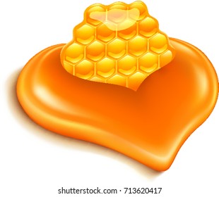 Honey creating heart shape
