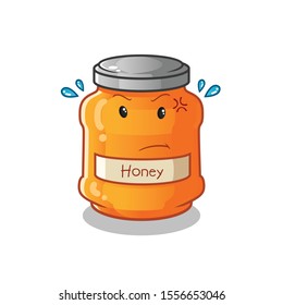 honey cute chibi angry cartoon mascot vector illustration