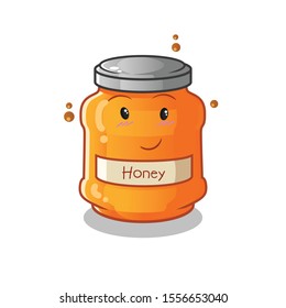 honey cute chibi shy cartoon mascot vector illustration