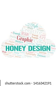 Honey Design word cloud. Wordcloud made with text only.