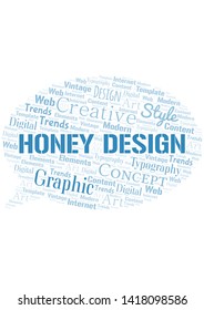 Honey Design word cloud. Wordcloud made with text only.