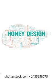 Honey Design word cloud. Wordcloud made with text only.
