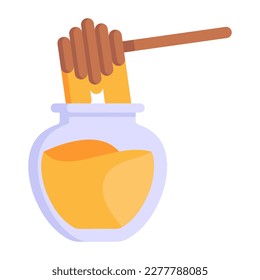A honey dip jar flat vector design 
