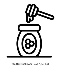 Honey Dip Vector Line Icon Design