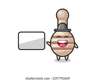 honey dipper cartoon illustration doing a presentation , cute design