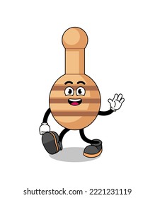 honey dipper cartoon walking , character design