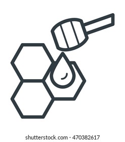 Honey Dipper Colored Line Vector Icon