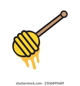 Honey Dipper Design, Honey Drizzler Clipart Design,  Honey isolated, Honey spoon Illustration, Dipper Graphics 