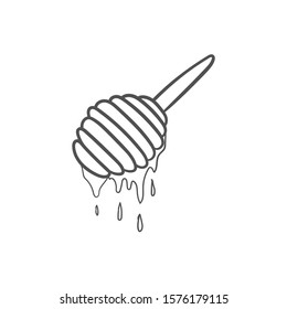 honey dipper doodle icon vector hand drawing 
