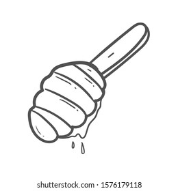 honey dipper doodle icon vector hand drawing 