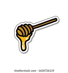 honey dipper doodle icon, vector illustration