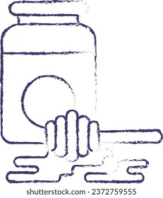 Honey Dipper hand drawn vector illustration