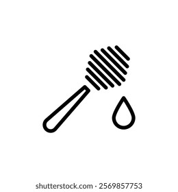 honey dipper icon Black and white outline vector