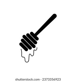 Honey dipper icon design. honey spoon vector. isolated on white background. vector illustration