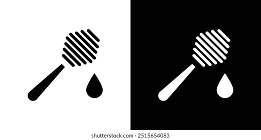 honey dipper icon logo set vector