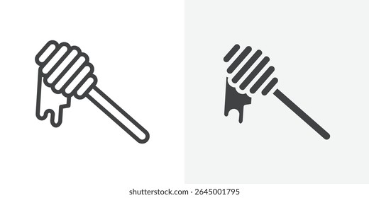 honey dipper icon Outline vector sign