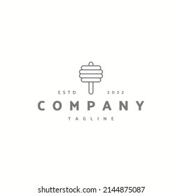 Honey dipper icon sign symbol hipster vintage logo design vector illustration