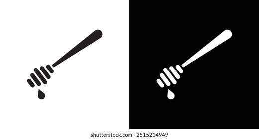 honey dipper icon Thin line flat illustration