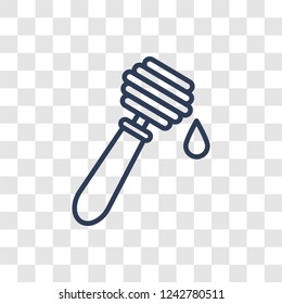 honey dipper icon. Trendy linear honey dipper logo concept on transparent background from kitchen collection