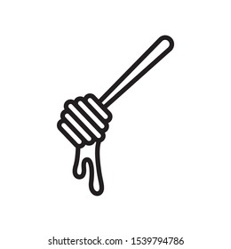 Honey dipper icon in trendy outline style design. Vector graphic illustration. Suitable for website design, logo, app, and ui. Editable vector stroke. EPS 10.