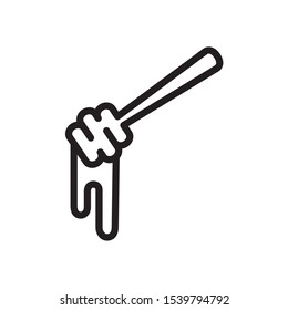 Honey dipper icon in trendy outline style design. Vector graphic illustration. Suitable for website design, logo, app, and ui. Editable vector stroke. EPS 10.