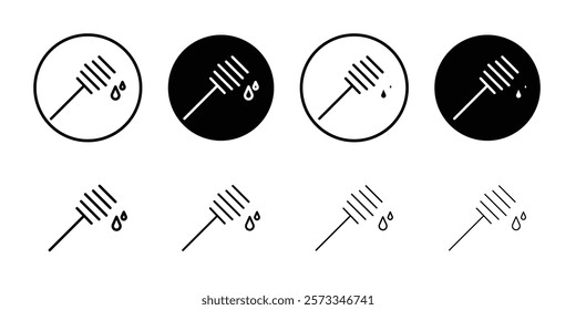 honey dipper icon vector line logo mark or symbol set collection outline style