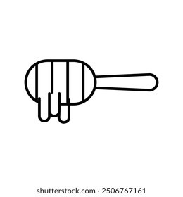 Icono de cucharón de miel con fondo blanco Vector Ilustración de stock