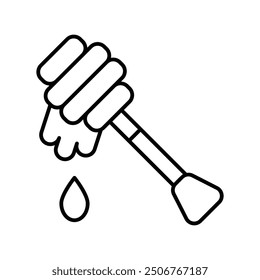 Icono de cucharón de miel con fondo blanco Vector Ilustración de stock
