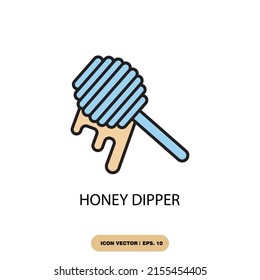 honey dipper icons  symbol vector elements for infographic web