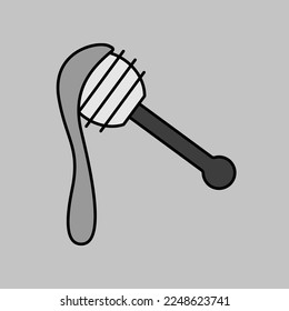 Honey dipper isolated grayscale icon. Farm animal sign. Graph symbol for your web site design, logo, app, UI. Vector illustration