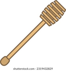 Honey dipper isolated vector illustration.