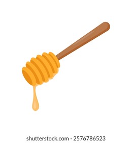 Honey Dipper, Kitchen Vector Illustration Isolated