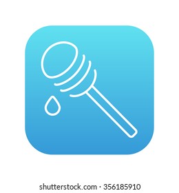 Honigflossentferner-Symbol für Web-, Mobil- und Infografiken. Vektorweißes Symbol auf dem blauen Farbverlauf-Quadrat mit abgerundeten Ecken einzeln auf weißem Hintergrund.
