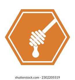 Honey dipper logo vector illustration symbol design