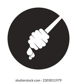 Honey dipper logo vector illustration symbol design