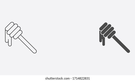 Umriss und Symbol für gefüllte Vektorillustration des Honigflossenkopfes