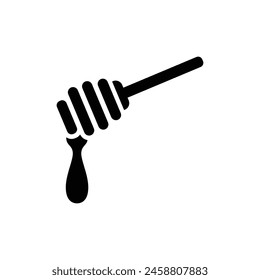 Honey dipper silhouette vector illustration