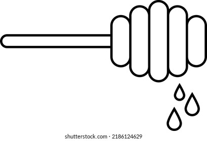 Honey dipper stick icon isolated on white background. Honey ladle. Set icons.eps
