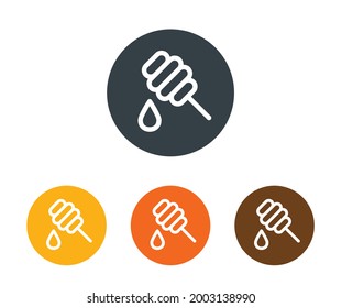 Honey dipper, honey stick icon vector illustration.